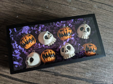 Itty Bitty Skull and Pumpkin Ornament Set