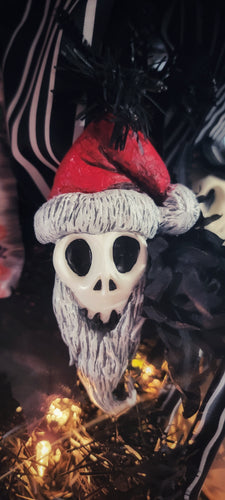 Tiny Santa Skull Ornament