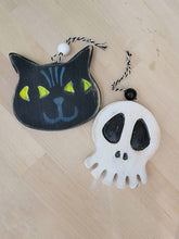 Skull and Kitty Wooden Ornaments