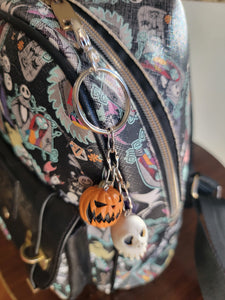 Itty Bitty Skull and Pumpkin Bag charm