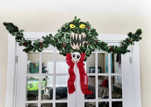 man eating wreath, holiday decorations, nightmare before christmas, haunted mansion holiday 