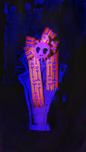 Blacklight responsive Skull and Bones Bow and Skull Set