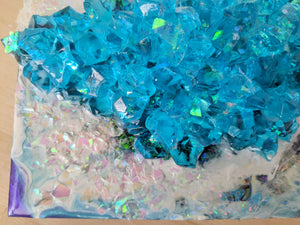 3D resin geode painting Blues
