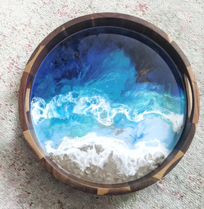 Dimensional ocean resin tray