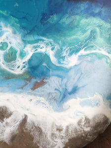 Dimensional ocean resin tray