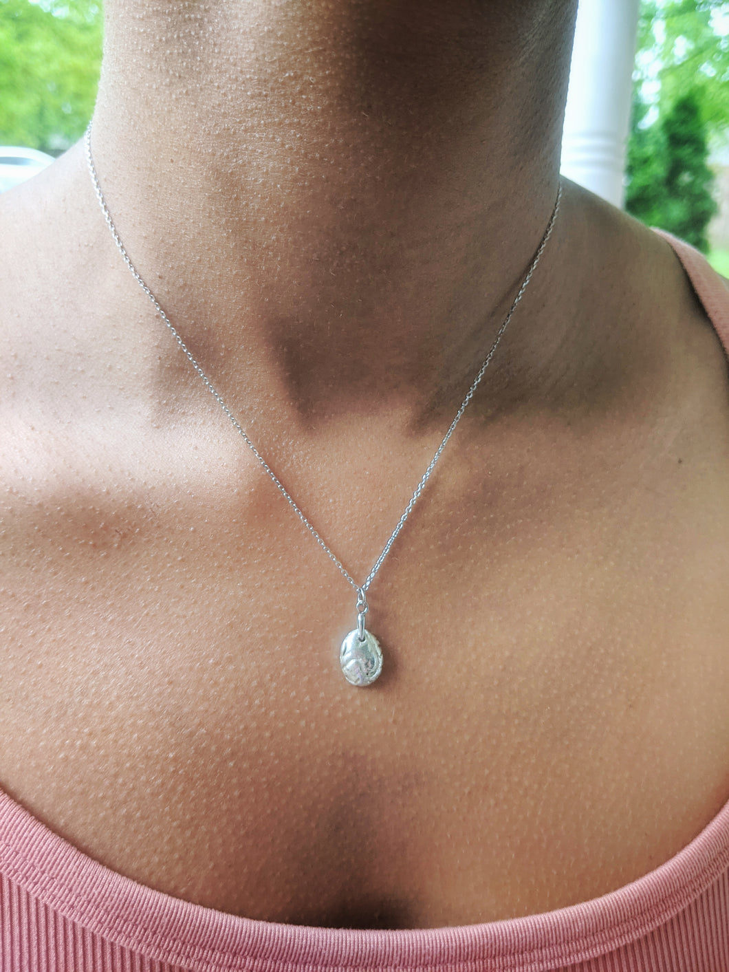 Oceans Heart Solid Silver Pendant Necklace.