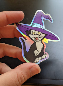 Kitty in a Witch Hat Sticker