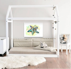 Blue Star Fish Print
