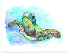 Sea Turtle 1 watercolor print